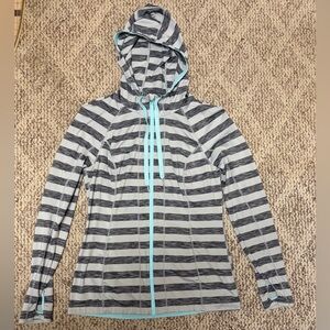 Lukka Aqua and Gray Striped Jacket